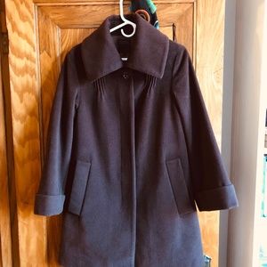 Hilary Bradley Brown Angora and Wool Blend Winter Coat